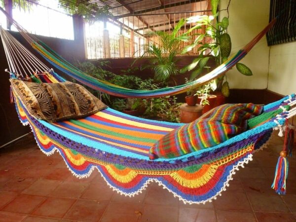 Hamaca Doble Multicolor - Parra Sencilla - Hamanica | 100% Algodón Artesanal - Imagen 5