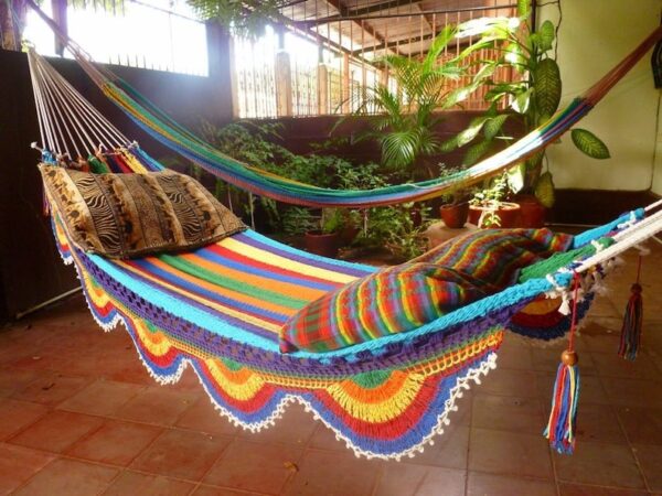 Hamaca Doble Multicolor - Parra Sencilla - Hamanica | 100% Algodón Artesanal - Imagen 3
