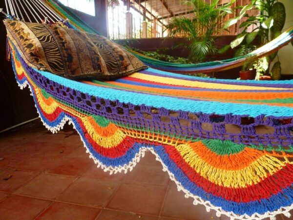 Hamaca Doble Multicolor - Parra Sencilla - Hamanica | 100% Algodón Artesanal - Imagen 2