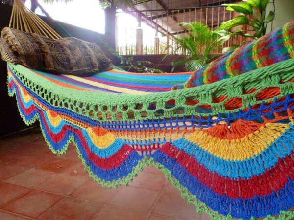 Hamaca Doble Multicolor - Parra Sencilla - Hamanica | 100% Algodón Artesanal - Imagen 3
